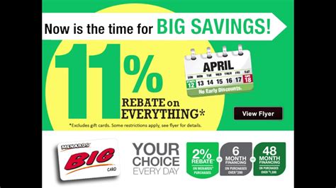 Also, be sure to check out the Exclusions. . Menards 11 rebate dates